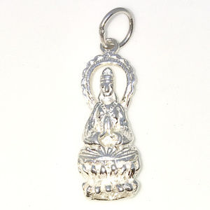Silver Medium Pendant with 3D praying Guanyin